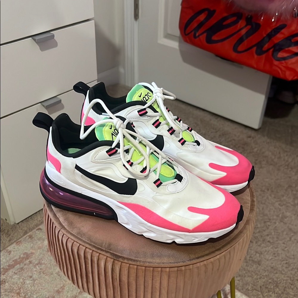 Nike Air Max 270 React White Pink Black Sneakers